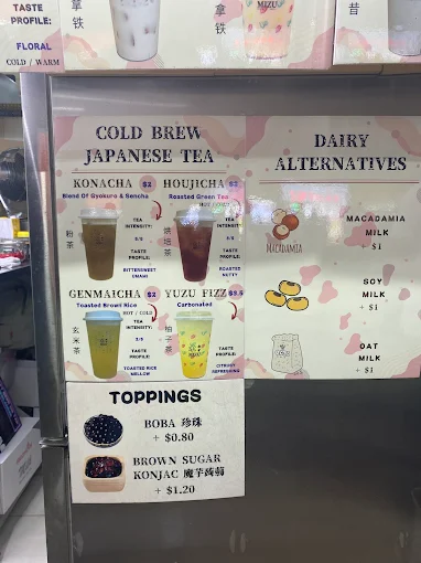 mizu shake bar menu
