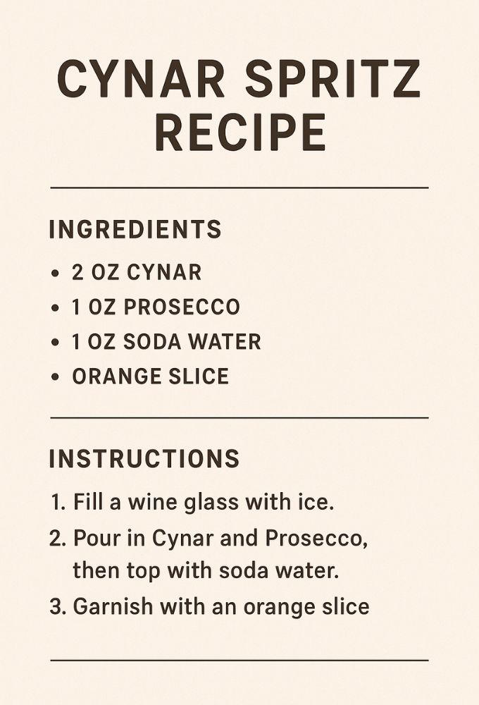 Cynar Spritz Recipe